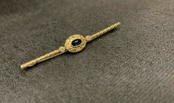 Antique gold brooch with tiny diamonds and sapphires