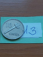 Fiji Fiji Islands 10 cents 1978 copper-nickel, ii. Queen Elizabeth 13