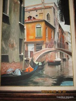 Velence olaj, farost, 70x50 cm plusz keret