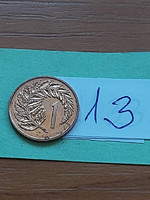 New Zealand new zealand 1 cent 1979 bronze, ii. Elizabeth, silver goblet fern 13