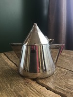 Old art deco nickel plated copper milk spout