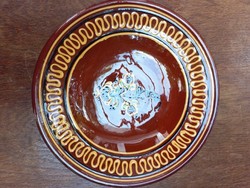 Mázas kerámia fali tányér