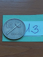Fiji Fiji Islands 10 Cents 1973 Copper-Nickel, ii. Queen Elizabeth 13
