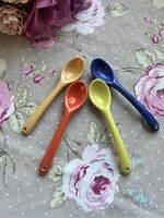 Porcelain colored small spoons together - 4 pcs