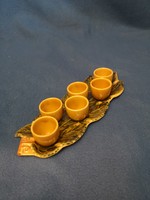 Ceramic grape leaf brandy set