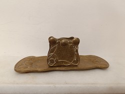 Antique art nouveau kitchen tool bronze napkin holder and bowl 847 8506