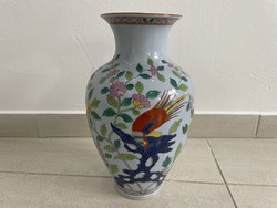 Herend paon de Peking vase Kaspó porcelain with birds and flowers