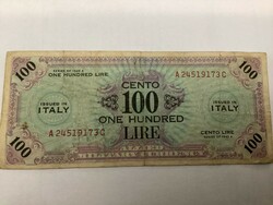 1943 Militarist Italian lira paper money