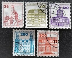 BB673-7p / Németország - Berlin 1982 Várak és kastélyok bélyegsor pecsételt