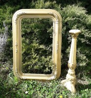 Old mirror-picture frame, candle holder.