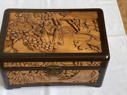 Beautiful antique Chinese carved sandalwood box.