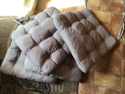 Quilted coffee-colored chair cushions 8 pcs