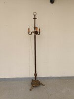 Antik állólámpa patinás bronzírozott réz öntvény lábú álló lámpa búra nélkül 881 8519