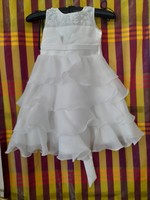 Casual little girl's dress, bridesmaid, size 98-104, beaded, organza ruffled 3 layers