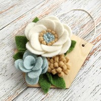 Hanging decoration, gift, gift companion, thank you gift, felt flowers, several colors