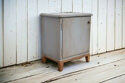 Vintage renovated wooden bedside table small chest of drawers