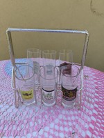 Drink Set for Sale! Retro drink set in metal holder!