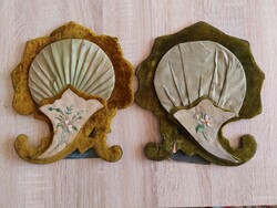 2 wonderful old embroidered photo holders!