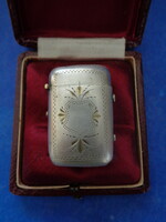 Antique silver-plated decorative match holder