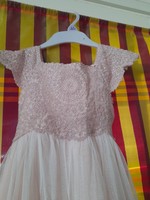 Little girl's casual dress, monsoom, for bridesmaid, pink, lace top, overskirt, up to 2, 3 years