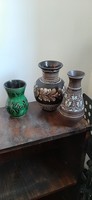 3 folk vases