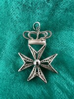 Silver Maltese cross silver pendant