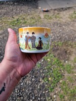 Zsolnay geisha pattern tea cup iridescent