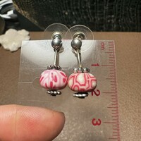 Old pink stud vintage earrings, metal earrings, the jewelry is from the 1970s