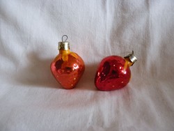 Old glass Christmas tree decorations - 2 strawberries!