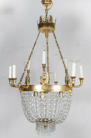 Empire-style semi-ampoule-shaped crystal chandelier