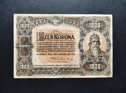 Nagyalakú 1000 Korona 1920, F+, B06 sorozat