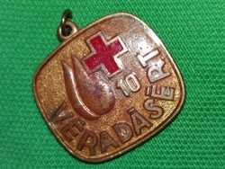 Antique very rare red cross 10 years blood donation medal medal mini medal according to pictures