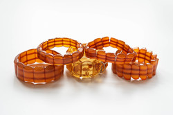 Amber / vinyl bracelet collection - retro jewelry