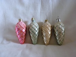 Old glass Christmas tree decorations - 4 pine cones!