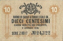 10 Centesimi 1918 Italy Venice 3.