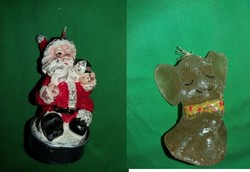 Old painted tom and jerry-jerry mouse and Santa Claus, wick candle 8 and 9 cm 2 pieces in one according to the pictures