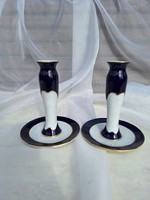 Pair of Zsolnay pompadour candle holders