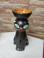 Ceramic cat candle holder