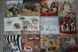 11 napkins of wild animals