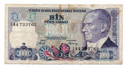 1,000 Lira 1970 Turkey