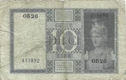 10 Lira lire 1939 Italy