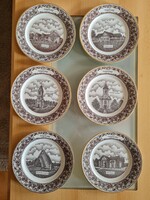 A collection of 6 Szigetcsépi 18-carat gold-edged decorative plates for sale. Delivery by agreement.