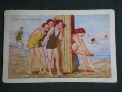 Postcard, artist, humor, fun, laughter, joke, graphic artist, erotic, 1949