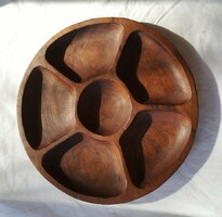 24.5 cm diameter, round, split wooden tray