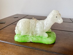 Old wax special, figural candle in the shape of a lamb, decoration for Easter and Christmas