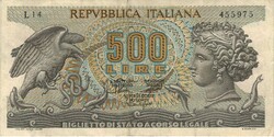 500 Lira lire 1966 Italy.