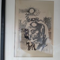 Saxon Endre ink drawing print