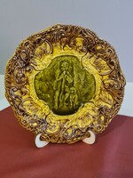 Antik Villeroy & Boch Schramberg vadász jelenetes majolika tányér