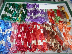 130 motring divided silk embroidery thread mixed colors from a seamstress' legacy