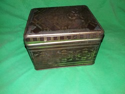 Antique eduscho coffee metal plate box 14 x 12 x 10 cm according to the pictures